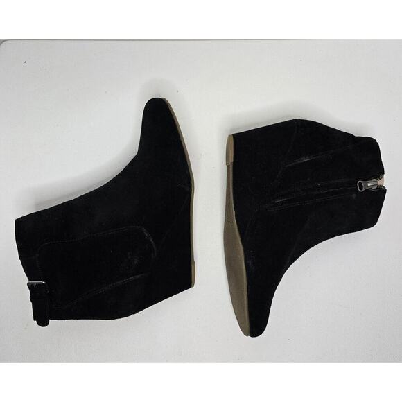 Women's Boden BLACK Suede Wedge Heel Booties Boots Sizes EU 39 - Picture 5 of 9